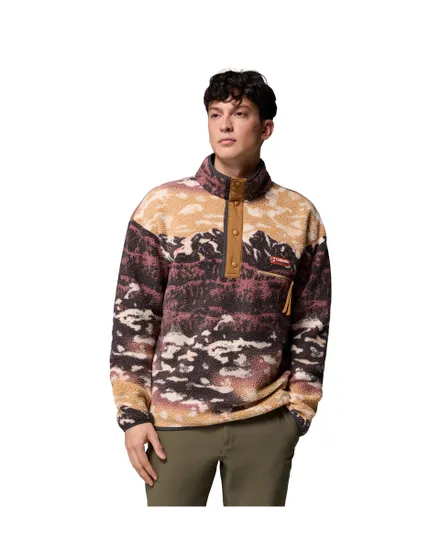Polaire Homme HELVETIA II PRINTED HALF SNAP FLEECE Marron