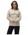 Sweat col rond Femme VMCLORA L/S O-NECK SWEAT JRS LCS GA Beige
