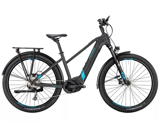 Vélo électrique urbain/trekking Femme CAIRON C 2.0 500 TRAPEZE Noir/Turquoise