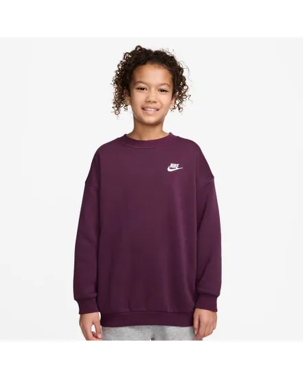 Sweat Fille G NSW CLUB FLC OVRSZD CREW LBR Bordeaux