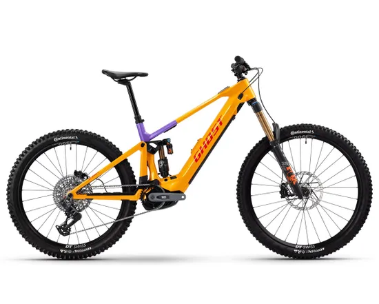 VTT électrique tout suspendu Unisexe E-RIOT FULL PARTY Orange/Violet/Rouge