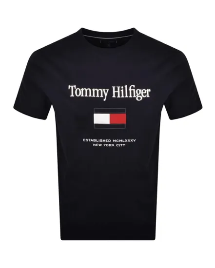 T-shirt col rond Homme TOMMY EMBRO FLAG TEE Bleu Marine