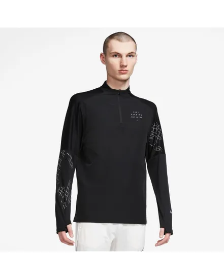 Sweatshirt à manches longues Homme M NK DF RUN DVN FLSH ELMNT HZ Noir