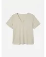 T-shirt Femme VMMYMILO S/S V-NECK TOP WVN GA Beige