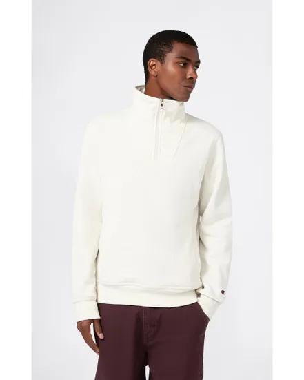 Sweat col zip Homme Blanc