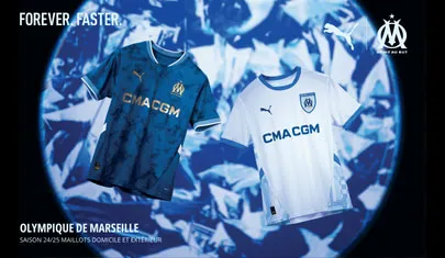 Vivez la passion de l'Olympique de Marseille avec les nouveaux maillots Puma !