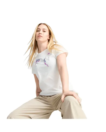 T-shirt Femme Graphics Floral Cat Logo Tee