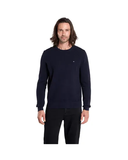Pull col rond Homme ESSENTIAL STRUCTURE CREW NECK Bleu Marine