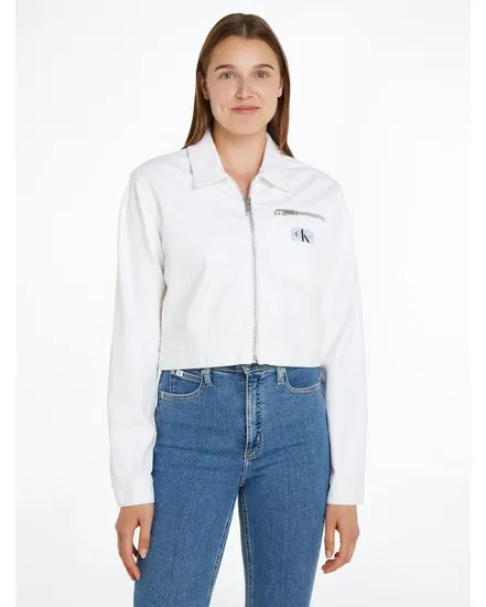 Veste zip Femme ZIPPED DENIM JACKET Blanc