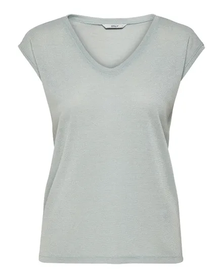 ONLSILVERY S/S V NECK LUREX TOP JRS NOOS