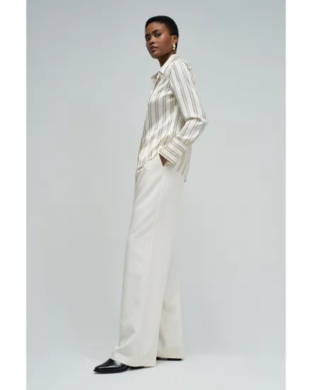 Chemise Femme BASIC SHIRT FRONT BUTTON UP CLOSURE Beige