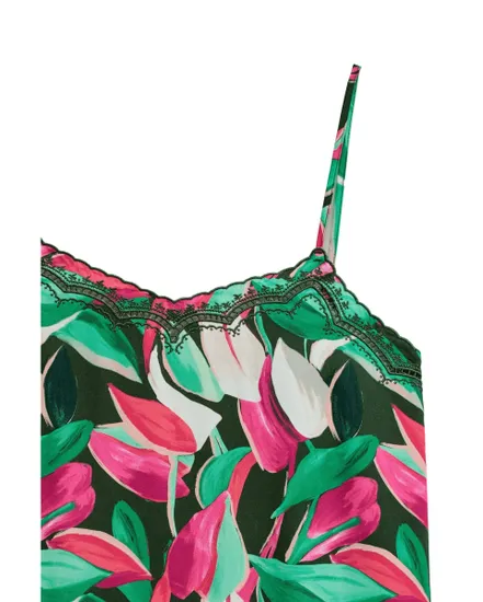 Top Femme Bretelles Ajustables Broderie Floral