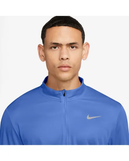 Haut col zipé Homme M NK DF PACER TOP HZ Bleu