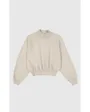 Sweat à capuche Femme MOCK TURTLE NECK LONG SLEEVES SWEATSHIRT Beige