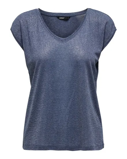 ONLSILVERY S/S V NECK LUREX TOP JRS NOOS