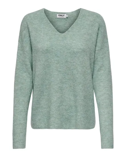 Pull en maille manches longues Femme ONLCAMILLA V-NECK L/S PULLOVER KNT NOOS Ver