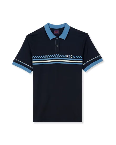 POLO MANCHES COURTES GRAPHIQUE Homme Bleu