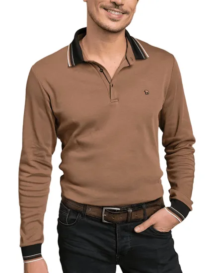 Polo manches longues Homme GAVROCHLONG Tabac