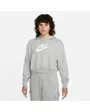 Sweatshirt à capuche manches longues Femme W NSW CLUB FLC GX CROP HDY Gris