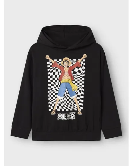 Sweat à capuche Enfant NKMJUCK ONEPIECE SWEAT WH BRU NOOS VDE Noir