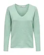 Pull en maille manches longues Femme ONLRICA LIFE L/S V-NECK PULLO KNT NOOS Vert