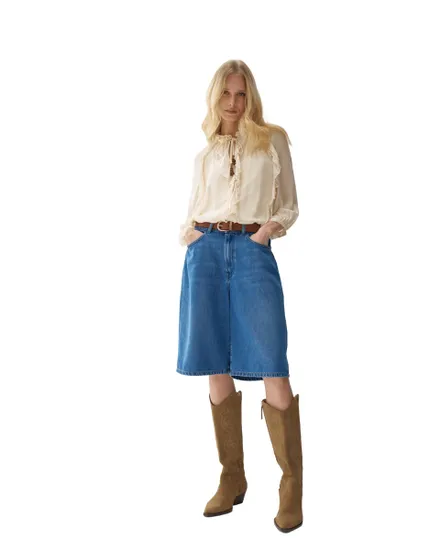 Blouse Femme À Volants Manches 3/4