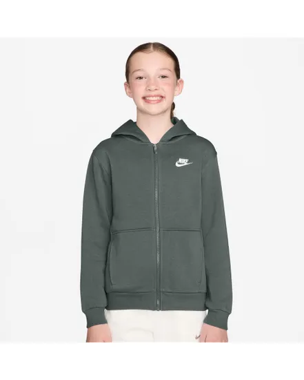 Sweat zip à capuche Garçon K NSW CLUB FLC HD FZ LS LBR Vert