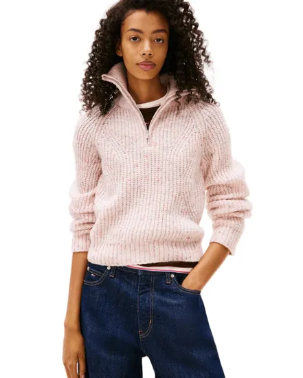 Pull col zippé Femme NEP 1/4 ZIP SWEATER Écru