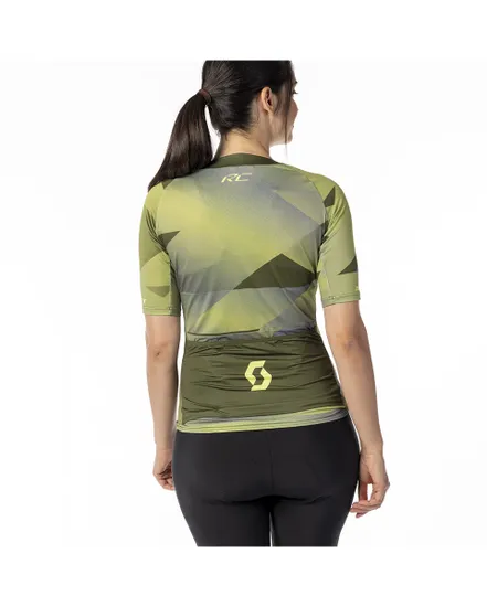 Maillot manches courtes Femme RC PREMIUM CLIMBER Vert Sapin/Jaune