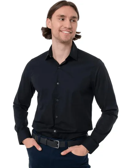 Chemise Homme Slim Essential Poplin Noire