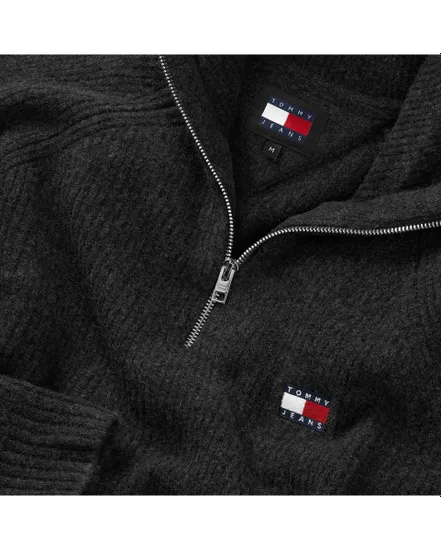 Pull col zip Homme TJM REG 1/4 ZIP RAGL Noir
