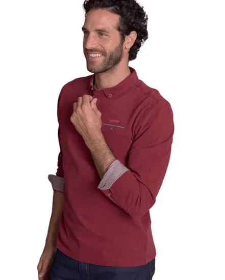 Polo manches longues Homme LUNEVILLE Rubis