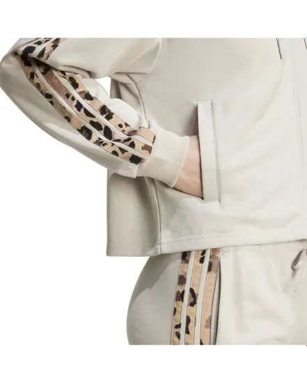Sweat zip à capuche Femme W AOP FT FZ Beige
