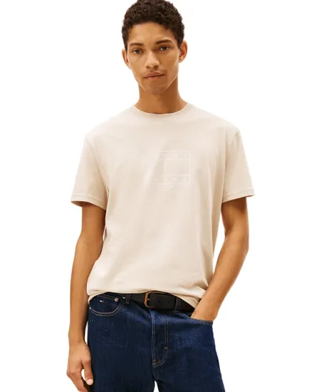 T-shirt col rond Homme REG CENTER FLAG Écru