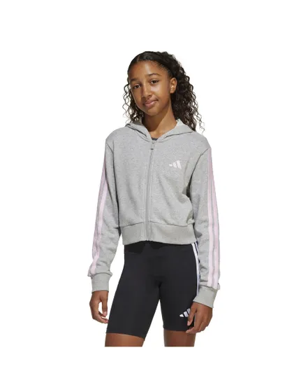 Sweat zip à capuche Fille JG 3S FT FZ CRO Gris