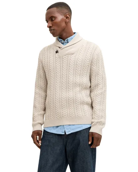 Pull Homme JPRBLUSEAN Knit Cable Shawl Neck