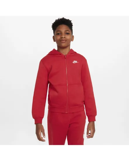 Veste à capuche manches longues Enfant K NSW CLUB FLC HD FZ LS LBR Rouge