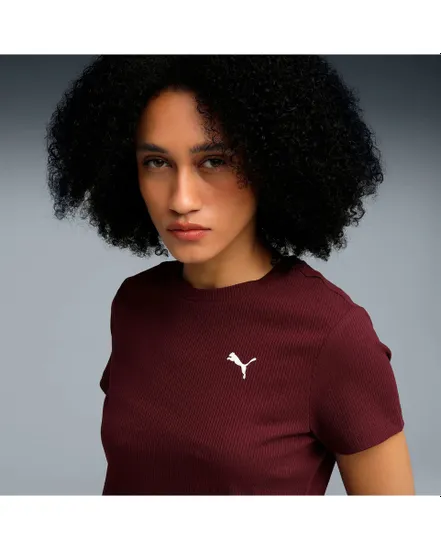 T-shirt Femme ESS ELEVATED RIB TEE Bordeaux
