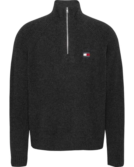 Pull col zip Homme TJM REG 1/4 ZIP RAGL Noir