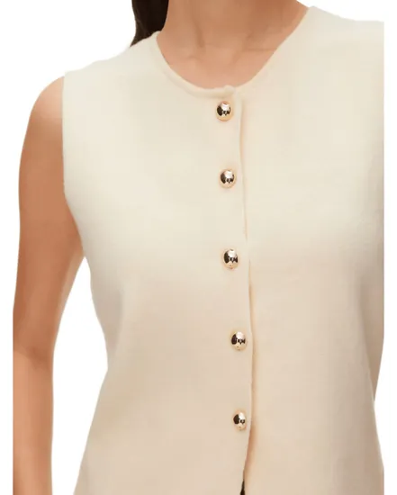 Gilet Femme Vmsaba Sl O-Neck Button Vest Btq