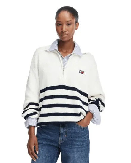 Sweat Col Monté Femme Quarter Zip Tommy Jeans