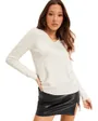 Pull col V Femme VIRIL V-NECK L/S KNIT TOP NOOS Blanc