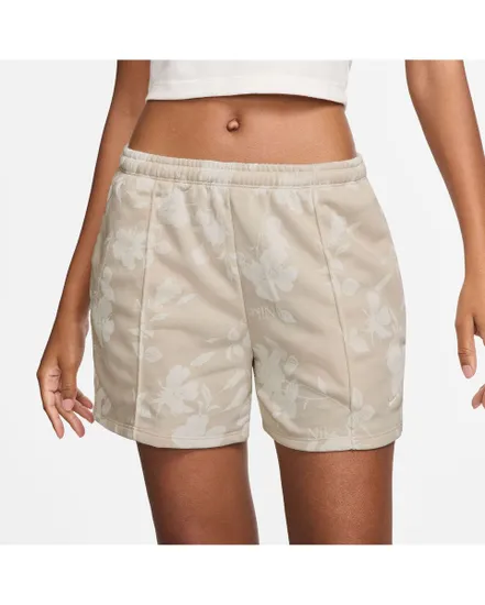 Short Femme W NSW NK CHLL FT MR 4 AOP Beige