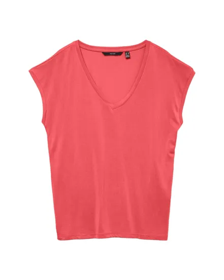 T-Shirt Femme VMFILLI SS V-Neck Tee Noos