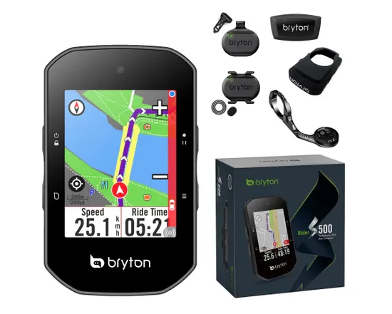 Compteur GPS de vélo RIDER S500 T (AVEC CAPTEURS) Noir