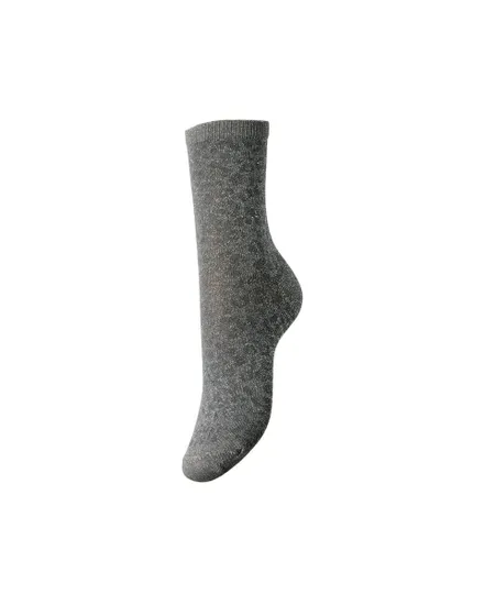Chaussette Femme PCSEBBY GLITTER LONG AOP SOCKS NOOS Gris