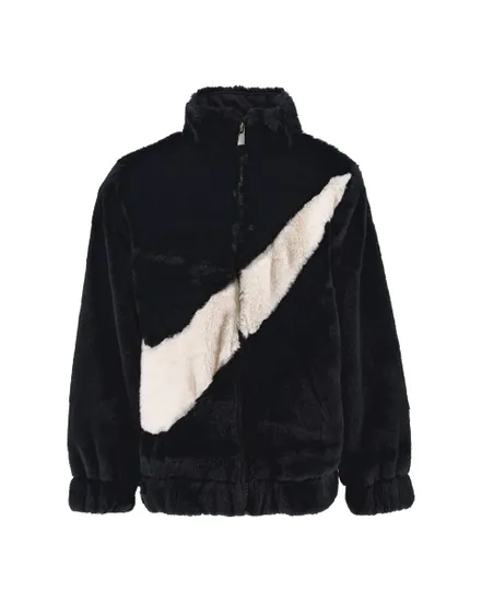 Polaire zip Enfant BIG SWOOSH FAUX FUR JACKET Noir