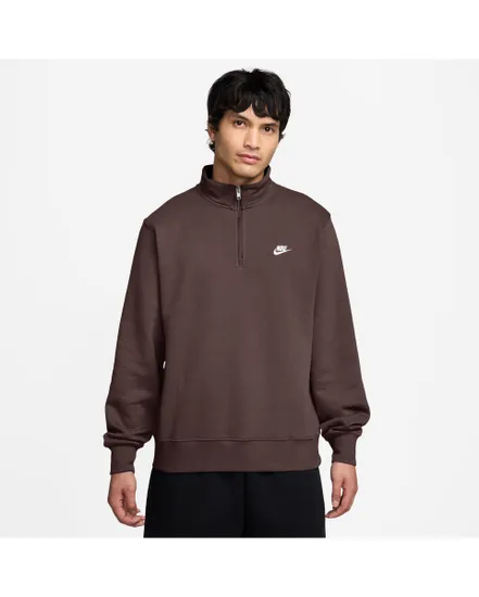 Sweat col zip Homme M NK CLUB BB HZ TOP Marron