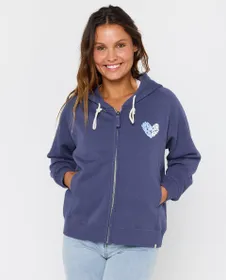 Sweat zip à capuche Femme GALICIA FULL ZIP FLEECE Bleu