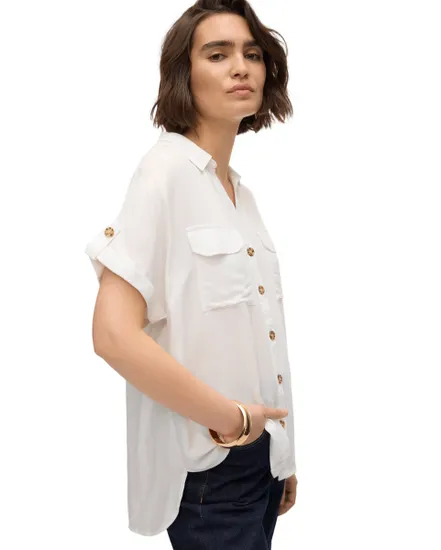 Chemise Femme VMBUMPY SS SHIRT WVN GA NOOS